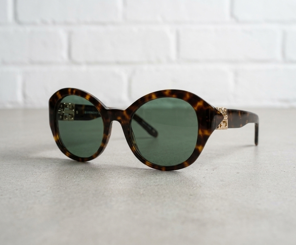 NEW GIVENCHY women's liquid logo round cateye sunglasses in brown